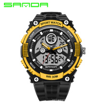 SANDA 709 Sport Men Digital LED Watches Waterproof Quartz Wristwatches Electronic Watch fashion Men's watches 2019 NEW